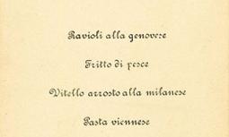 Menu Savoia Vittorio Emanuele III monogramma rosso 