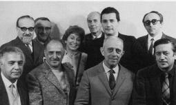 Mario Calandri insieme ai suoi colleghi all'Accademia Albertina