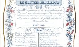 Menu Banquet offert a Monsieur Le Gouverneur Liedts 