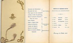 Menu e Programma Musicale Reale Vittorio Em.  III