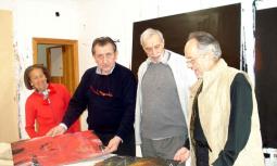 Piero Ruggeri nello studio a Battagliotti