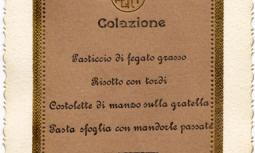 Menu Reale  Casa Savoia