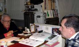 Nello studio in via Lanfranchi - progetto per la mostra - Pagine Incise - Catalogo delle incisioni di Giacomo Soffiantino dal 1952 al 2004